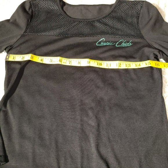 Black long sleeve top "Cruzin Chicks" Sz - Picture 5 of 5